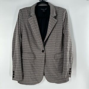 Rachel Zoe Women's size L Checkered Blazer - Black, Tan, blue and Brown